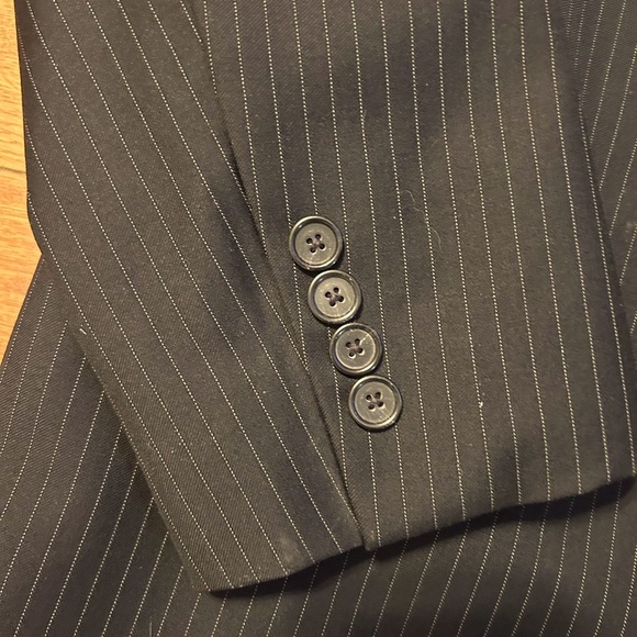 Elegant Black Pinstripe Men's Italian Suit Vitale Barberis Canonico Super 110 - Picture 10 of 12